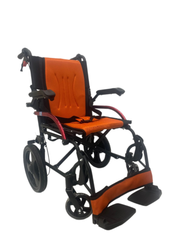 كرسى متحرك المنيوم اسود برتقالى كفر صغير - 12- ماس...