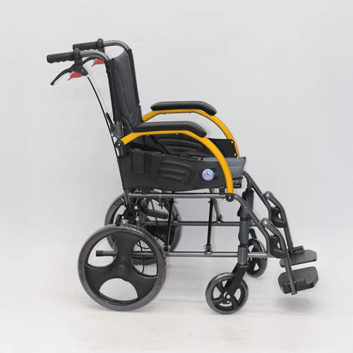 كرسى متحرك المنيوم ذهبى رمادى كفر صغير - 12