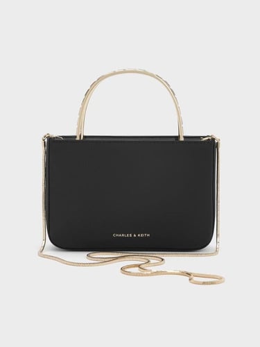 حقيبة جينيس ساتان كريستال بمقبض علوي تشارلز اند كي...