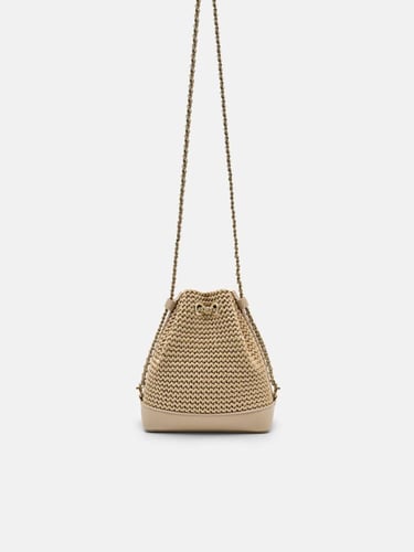 حقيبة دلو صغيرة من الرافيا من ماركة بيدرو ايكون -...