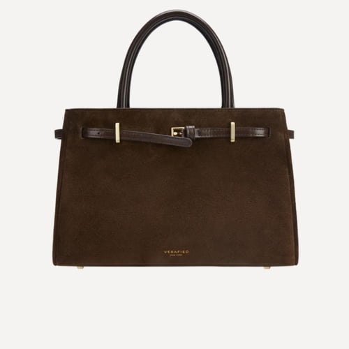 حقيبة توت من جلد الغزال ماركة فيرافايد -اسبريسو25