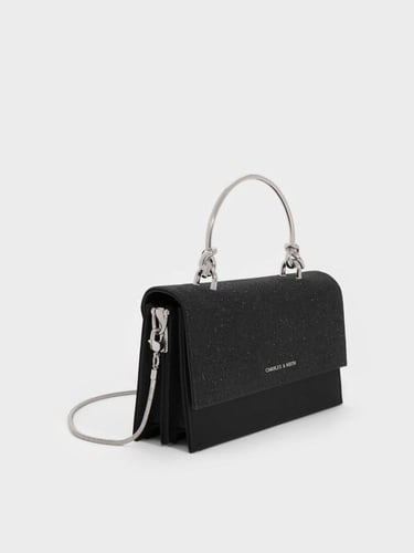 تشارلز اند كيث محفظة كريستين اللامعة بسلسلة -اسود
