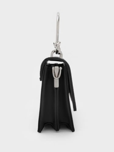 تشارلز اند كيث محفظة كريستين اللامعة بسلسلة -اسود