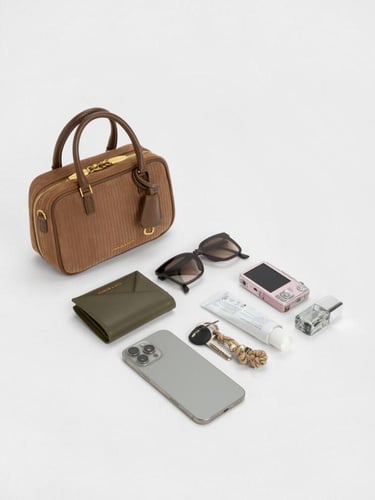 حقيبة بولينج ميني سيانا مخملية - بني موكا