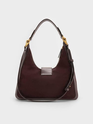 حقيبة شارلوت هوبو من جلد الغزال من تشارلز & كيث -...