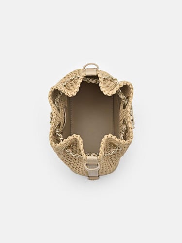 حقيبة دلو صغيرة من الرافيا من ماركة بيدرو ايكون -...