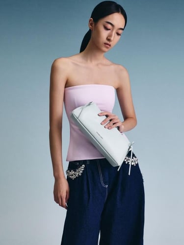 حقيبة كتف هازل مع فيونكة تشارلز&كيث-ألوان متعدده