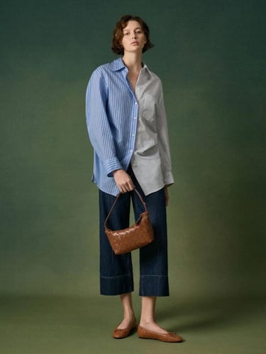 تشارلز & كيث حقيبة ايفيت منسوجة- شوكولاتة