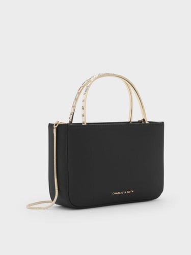 حقيبة جينيس ساتان كريستال بمقبض علوي تشارلز اند كي...