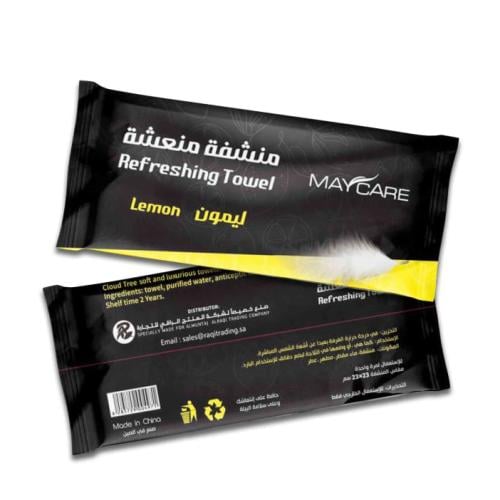 منشفة منعشة برائحة الليمون من ماي كير 25 قطعة - maycare