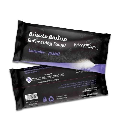 منشفة منعشة برائحة الافندر من ماي كير 25 قطعة - maycare