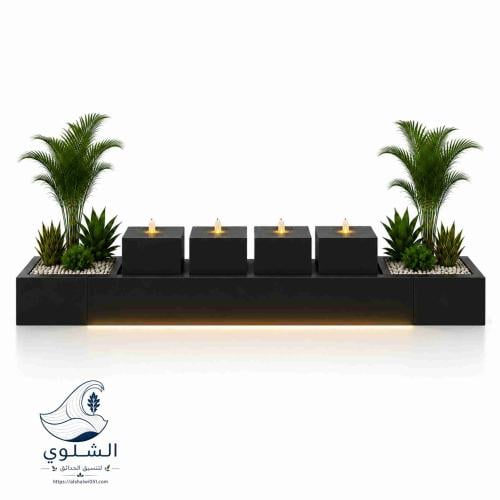 نافورة فيبر حديثة بطول 4.60 متر مع 2 مركن للزراعة