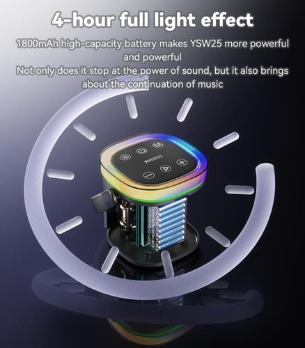 مكبر صوت Yesido محيطي 360° بقوة 8W مع إضاءة RGB مق...