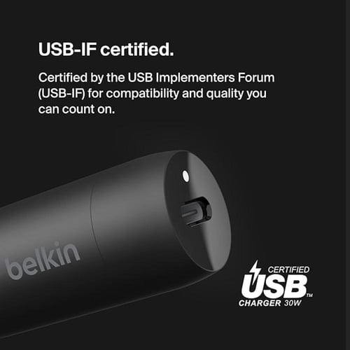 شاحن سيارة بيلكن USB-C بقوة 30 واط مع كيبل USB-C إ...