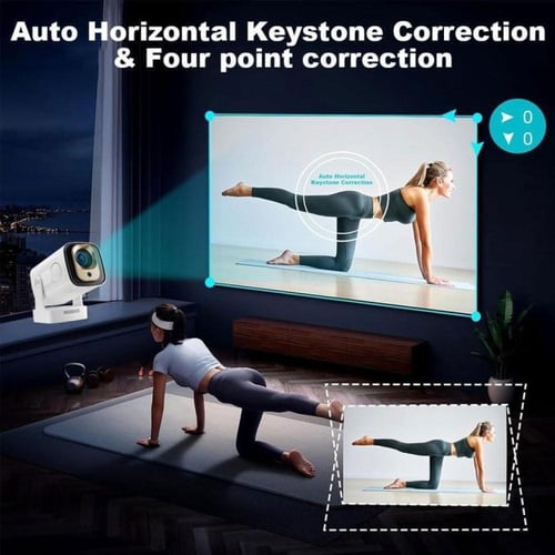 بروجكتر Yesido محمول ذكي بخاصية التصحيح والتركيز ا...