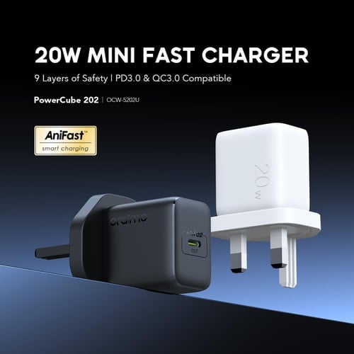 شاحن جداري oraimo PowerCube 202 منفذ USB-C بقوة 20...
