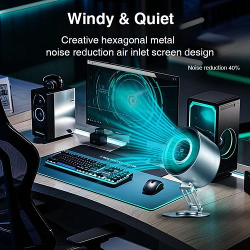 مروحة مكتبية H6-V8 حامل معدني قابل للطي وتبريد تور...