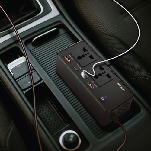 محول الطاقة GC-200 للسيارة من جرين ليون - أسود