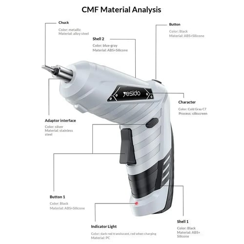 طقم مفكات Yesido كهربائي ولاسلكي ( EC34 )
