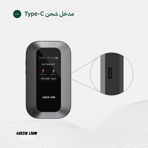 راوتر واي فاي محمول من جرين ليون - أسود