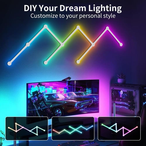 إضاءة حائط LED سيمفونية ذكية بتقنية WiFi ( 9 قطع )