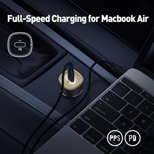 شاحن سيارة JODA TUBE بقوة 30 واط منفذ تايب سي - أس...