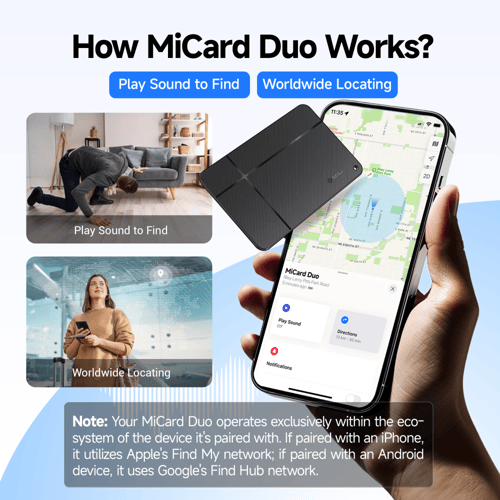 جهاز تتبع MiLi MiCard Pro Duo متوافق iOS و Android