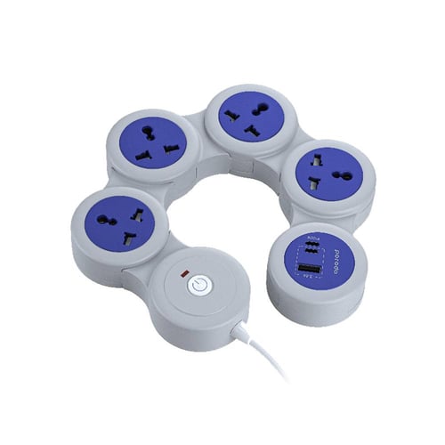 توصيلة Porodo الكهربائية 4 منافذ طاقة + 3 منافذ شح...