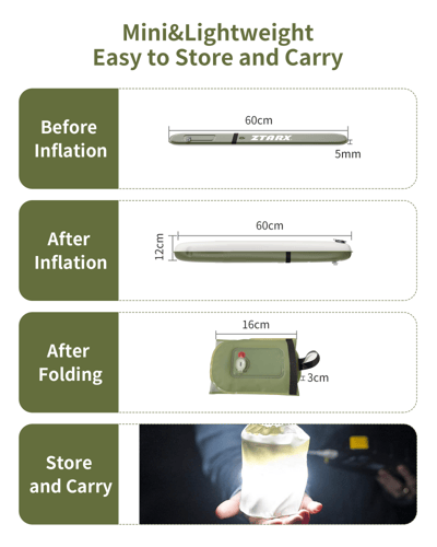 إضاءة Ztarx Tube LED قابلة للنفخ مع شحن USB مقاومة...