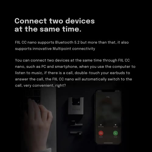 سماعات أذن FIIL CC Nano لاسلكية (TWS) بتقنية إلغاء...
