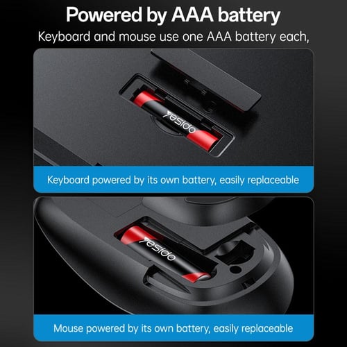 مجموعة كيبورد وماوس Yesido لاسلكية 104 مفتاح عربي/...