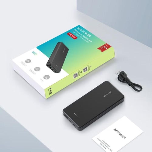 بطارية راف باور بسعة 10,000 ملي امبير بقوة 15 واط...