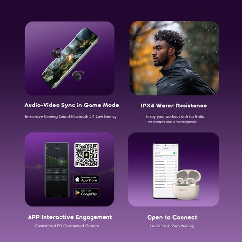 سماعات أذن oraimo لاسلكية OpenSnap صوت جهير قوي