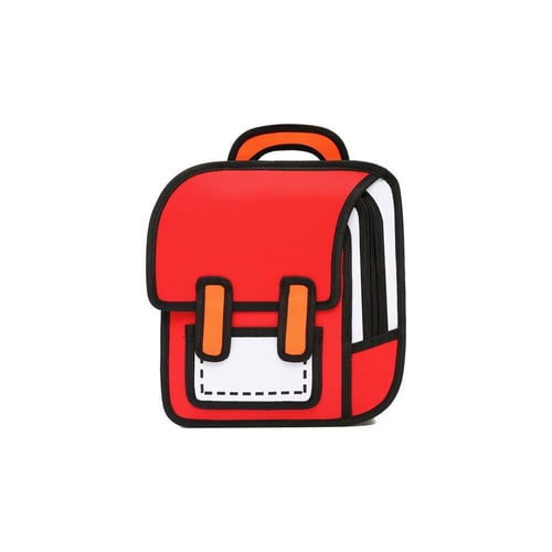 حقيبة ظهر بتصميم ثنائي الأبعاد مستوحى من الرسوم ال...