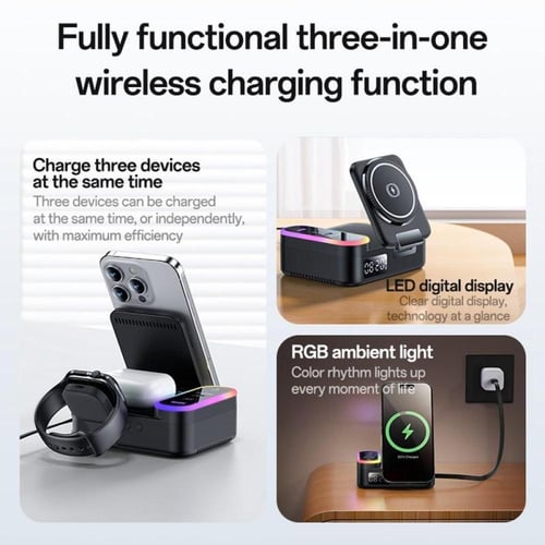 قاعدة شحن Yesido لاسلكية مغناطيسية متعددة الوظائف...