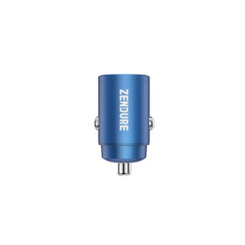 شاحن سيارة زندور غير مرئي بمنفذين 30 واط - أزرق