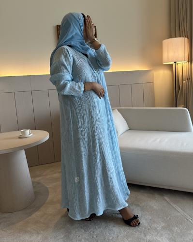 Linen Abaya - Sky Blue (A26)