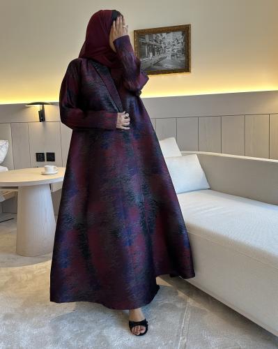 Indian Taffeta Abaya - Maroon (A10)