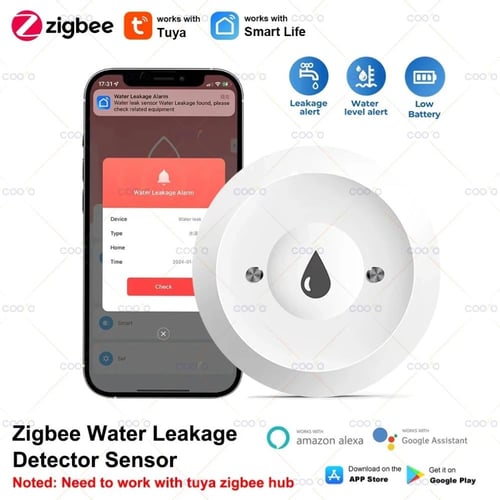 زيجبي الذكية تسرب المياه الاستشعار تويا كاشف الفيض...