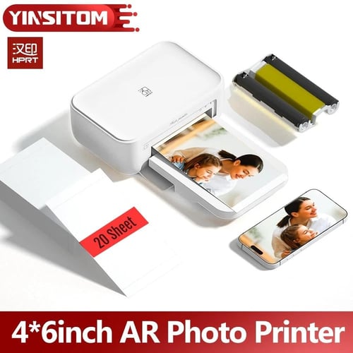 طابعة صور HPRT Wifi 4x6 مع ورق طباعة صور محمول صغي...