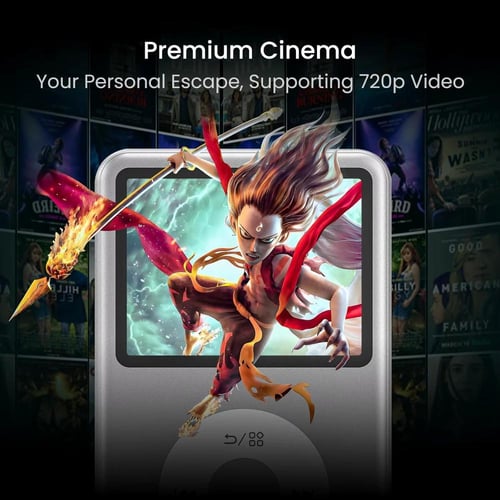 مشغل MP3 محمول بسعة 128 جيجابايت، بلوتوث، مفتاح لم...