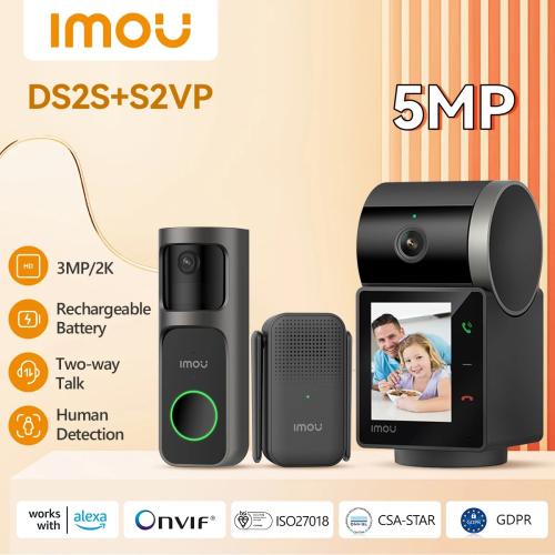 IMOU 3MP جرس باب يتضمن شاشة عرض فيديو 2S عدة و Rex...