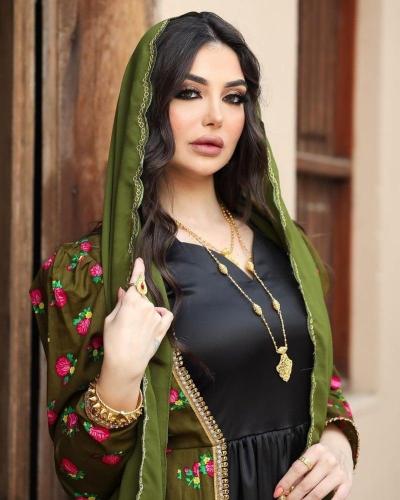 فستان نسائي شالكي مع الطرحه