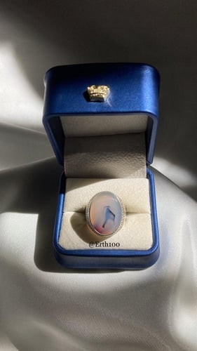 خاتم رجالي فضة عيار 925 مُتوج بالعقيق اليماني الطب...