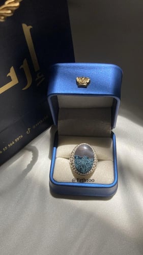 خاتم رجالي فضة عيار 925 مُتوج بالعقيق اليماني الطب...