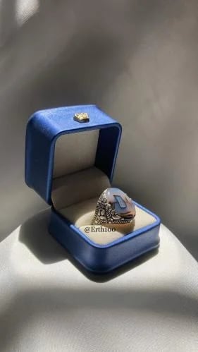 Men's silver ring 925 karat topped with natural or...