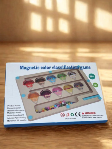 Montessori magnetic children's game helps the chil...