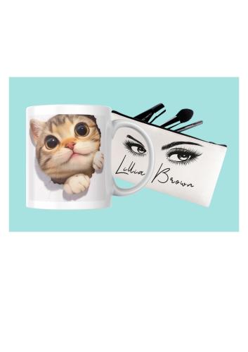 Custom printed coffee mug with a small bag free (t...