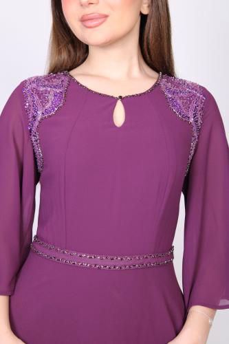 فستان هالة البنفسج المطرّز