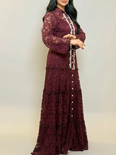 فستان دانتيل ناعم مع بطانة داخلية